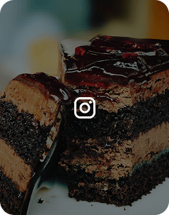 Slice of layered cake with dark and light layers and a glossy topping.